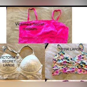 3 pink/Victoria secret Bras